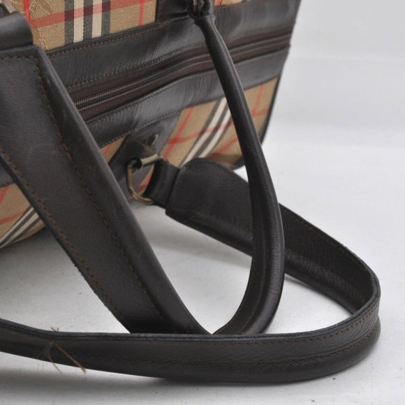 Auth Burberrys Nova Check Pattern Travel Boston Ba - Picture 10 of 12